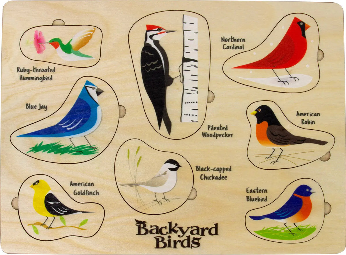 Lift & Learn Birds Puzzle | Sustainable Toy | USA Made