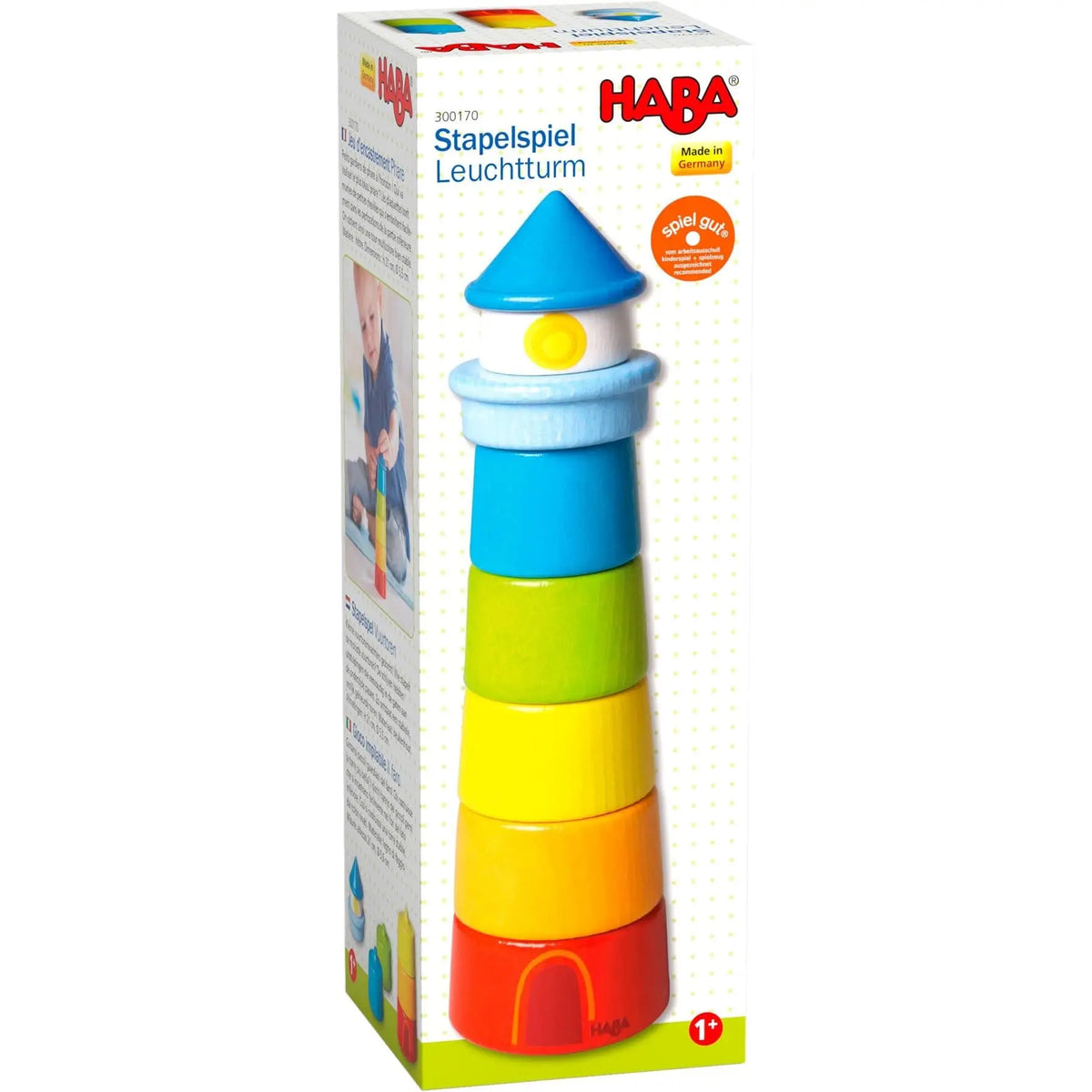 Lighthouse Wooden Rainbow Stacker | Stacking & Sorting | The Baby Penguin