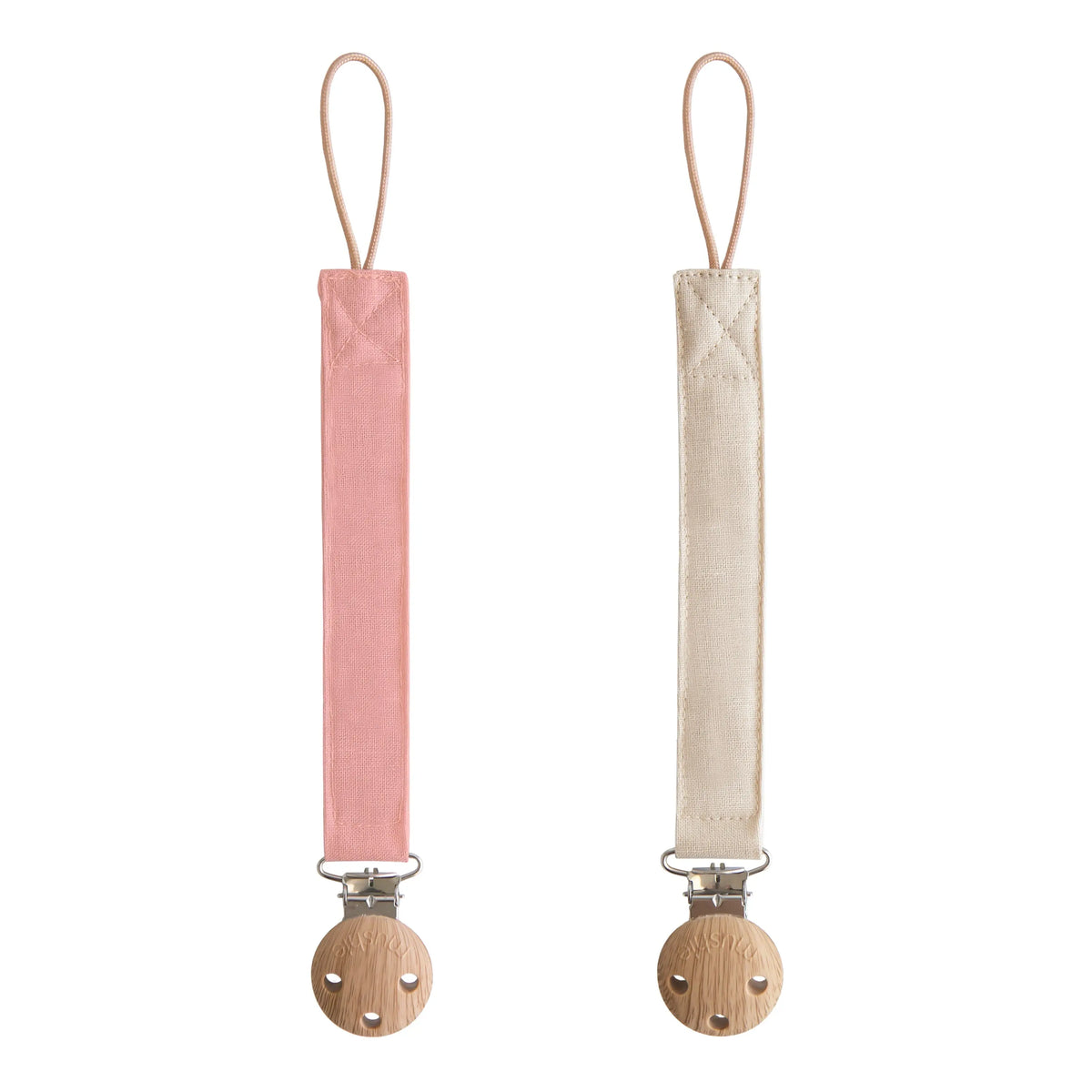 Linen Pacifier Clip 2-Pack | Pacifier Clip | The Baby Penguin