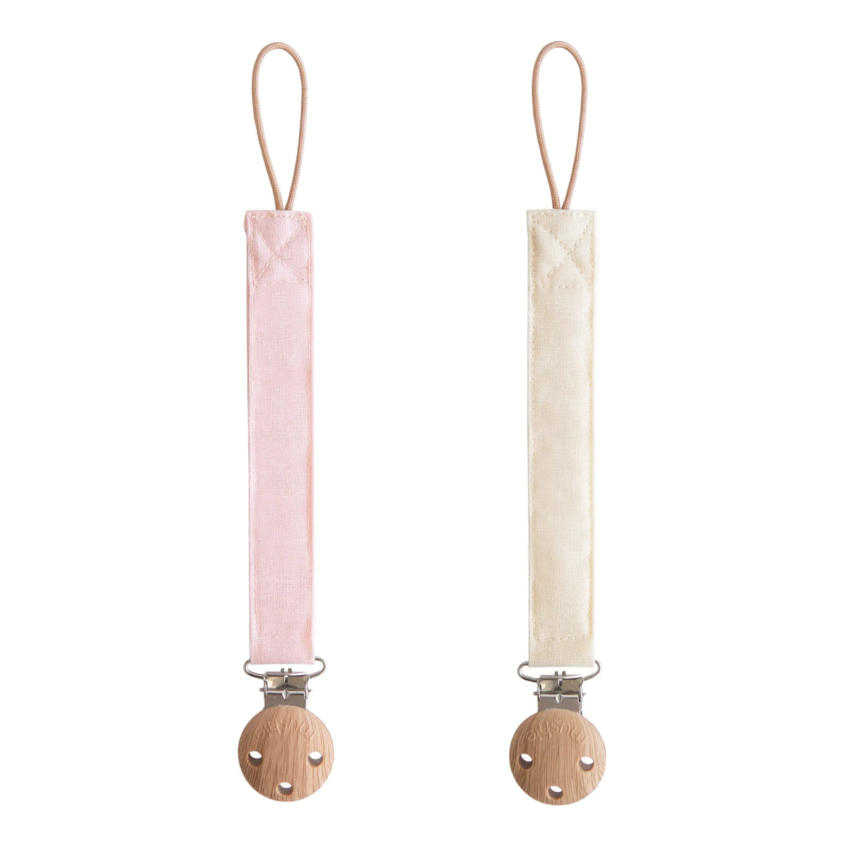 Linen Pacifier Clip 2-Pack | Pacifier Clip | The Baby Penguin