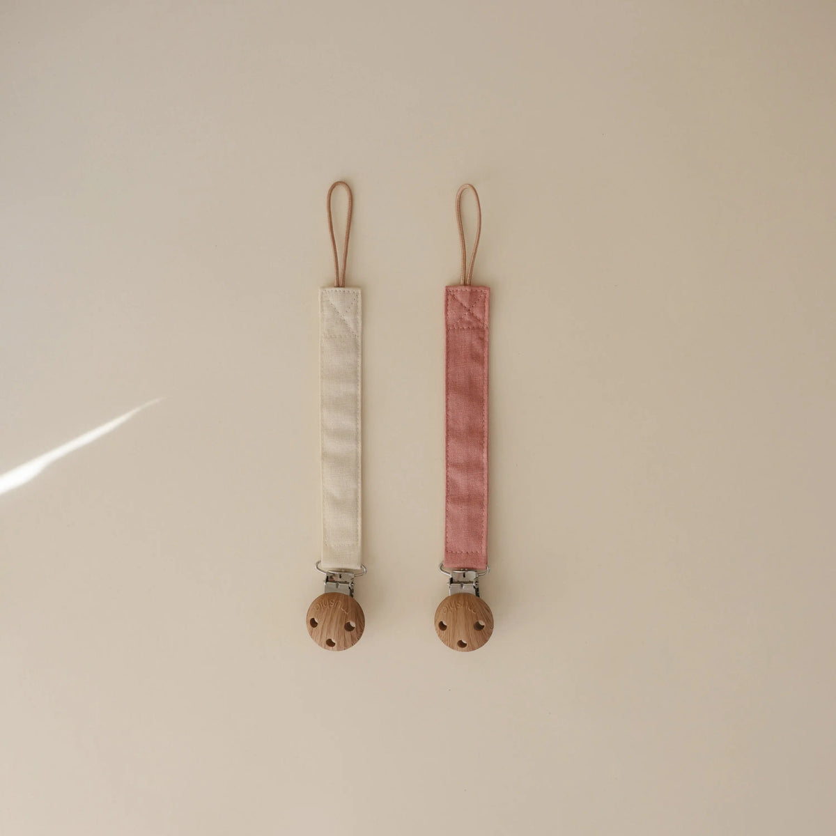 Linen Pacifier Clip 2-Pack | Pacifier Clip | The Baby Penguin