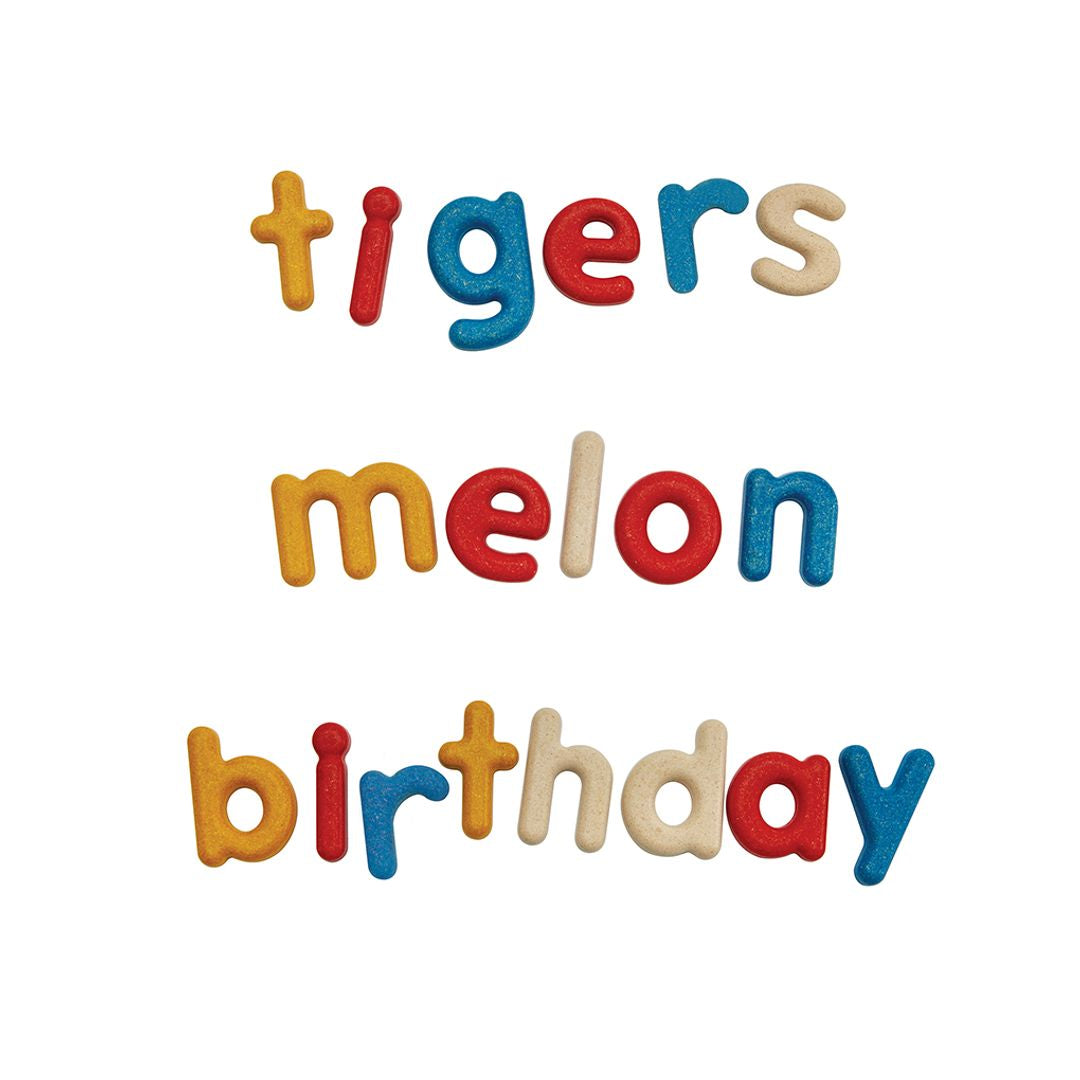PlanToys Lowercase Wooden Alphabet Letters, 31 Pieces