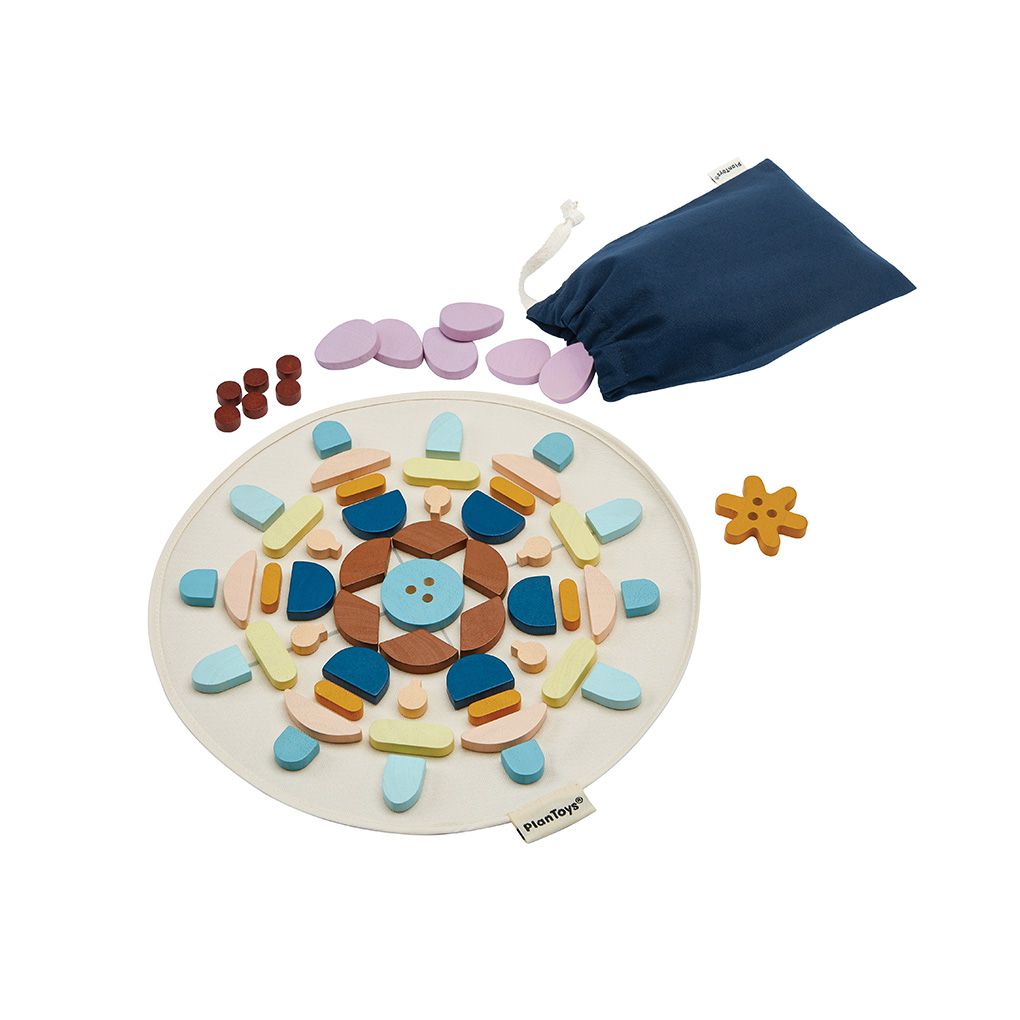 PlanToys Mandala Wooden Pattern Set, 60 Pieces