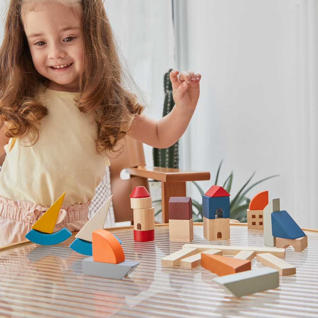 PlanToys Marina Wooden Building Blocks, 27 Pieces