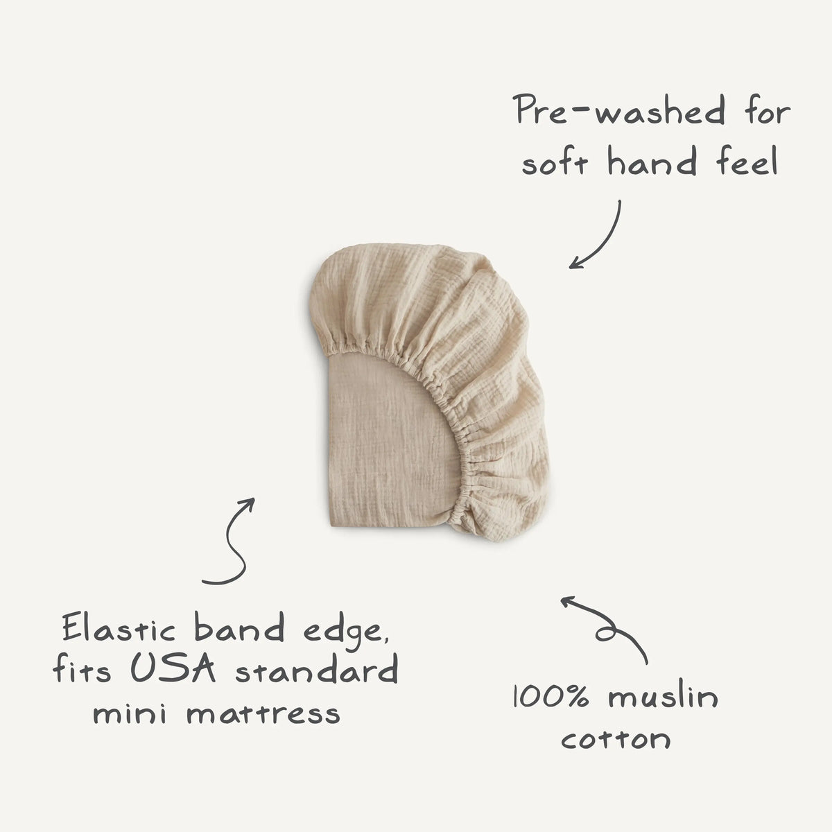 Mini Muslin Crib Sheet | mini crib sheet | The Baby Penguin