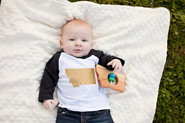 Montana State Wooden Baby Rattle™ | Made in the USA | Rattles | The Baby Penguin
