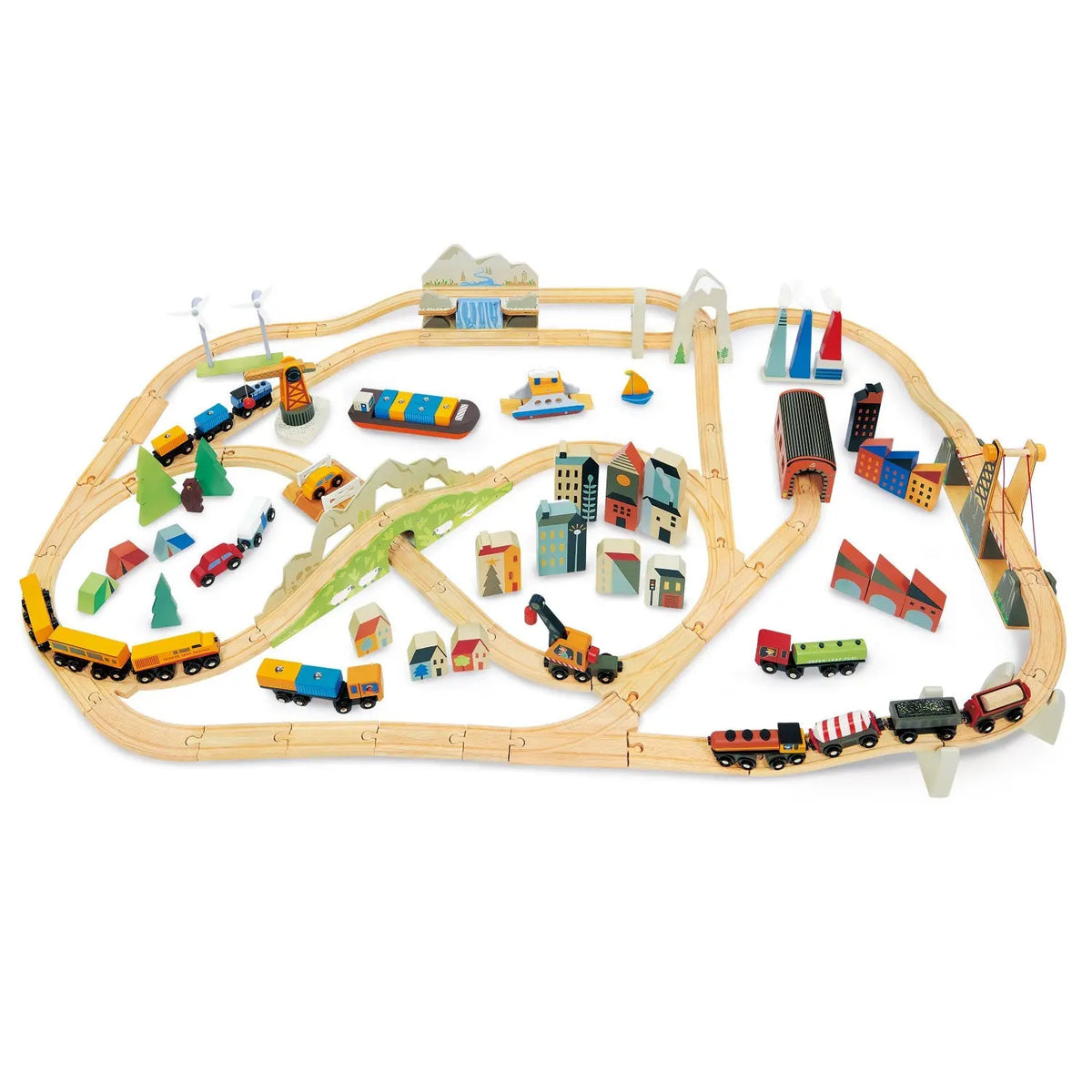 Tender Leaf Mountain View Wooden Train Set