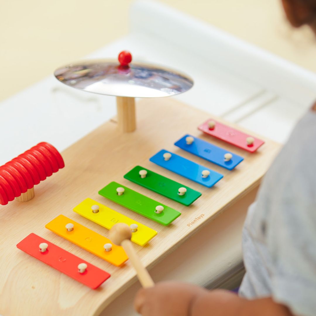 PlanToys Wooden Musical Set with Xylophone and Cymbal