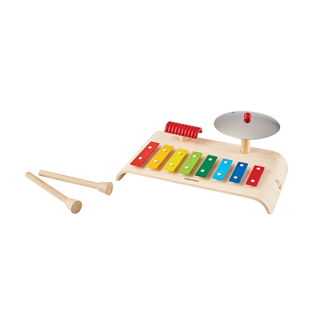PlanToys Wooden Musical Set with Xylophone and Cymbal