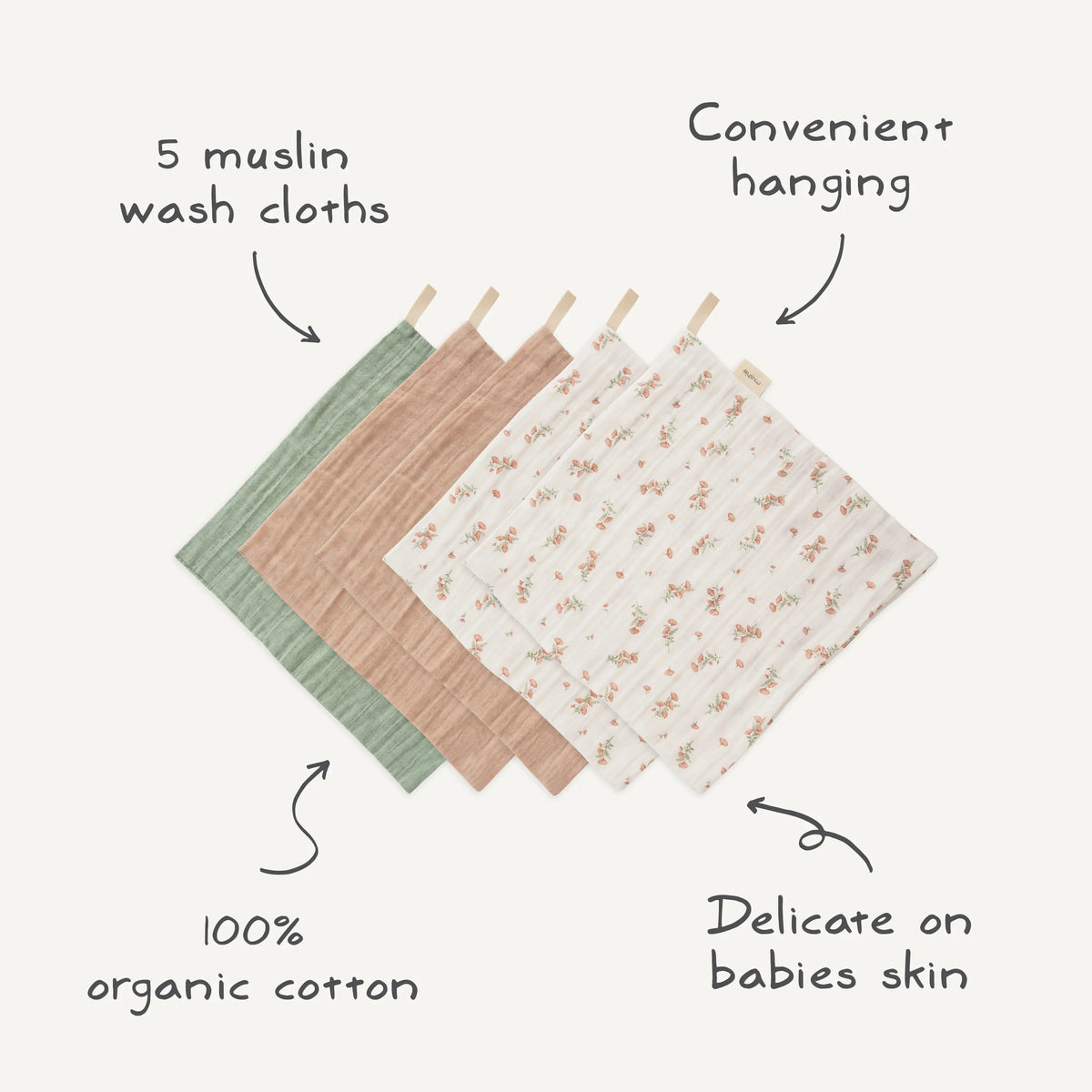 Muslin Cotton Washcloth | Muslin Cotton Washcloth | The Baby Penguin