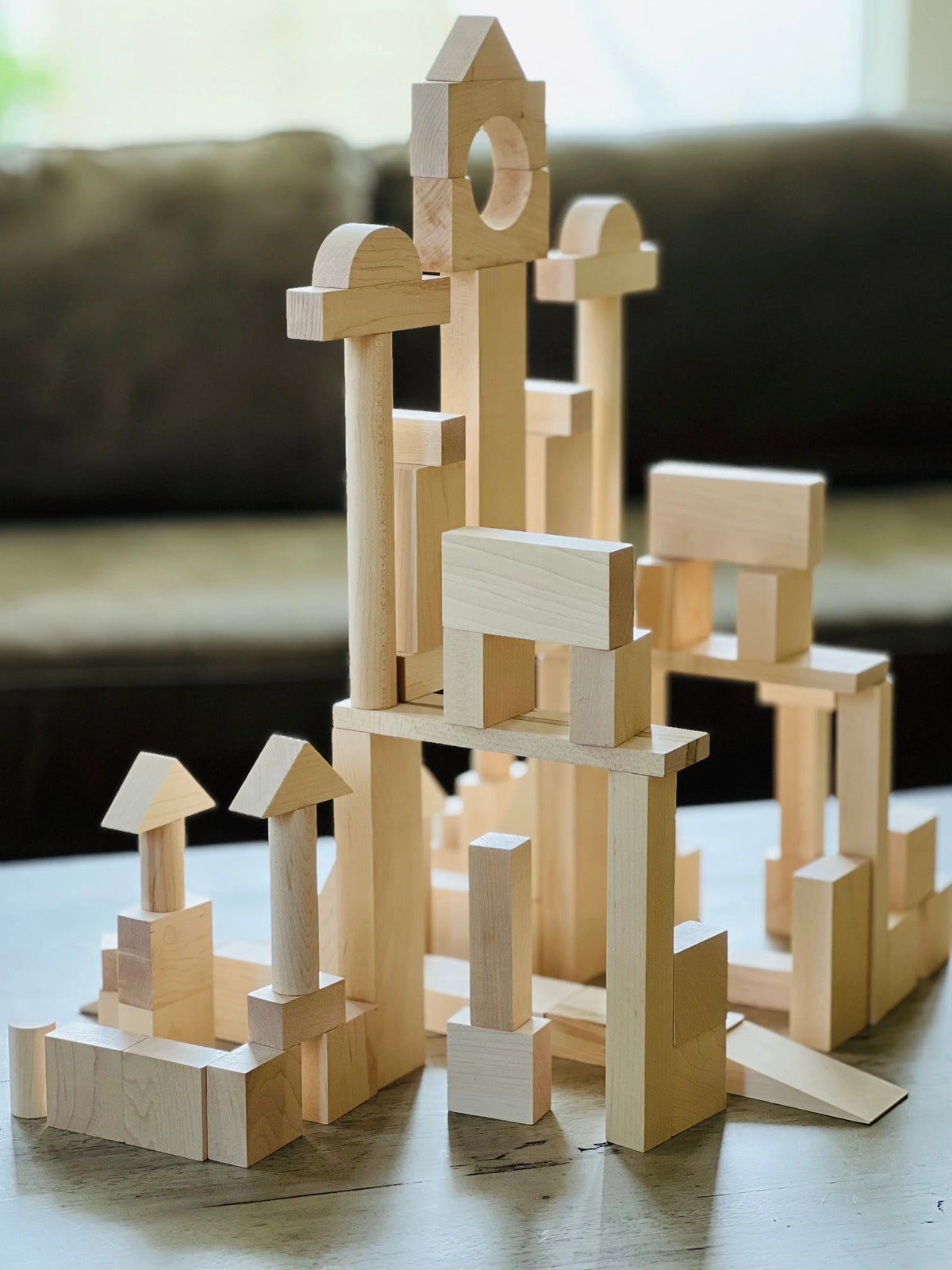 My First Wooden Blocks Set - 21 Pieces | Made in the USA Maple Landmark