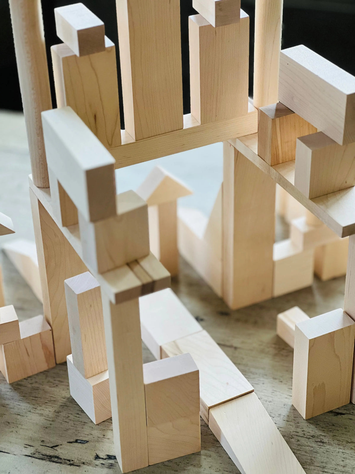My First Wooden Blocks Set - 21 Pieces | Made in the USA Maple Landmark