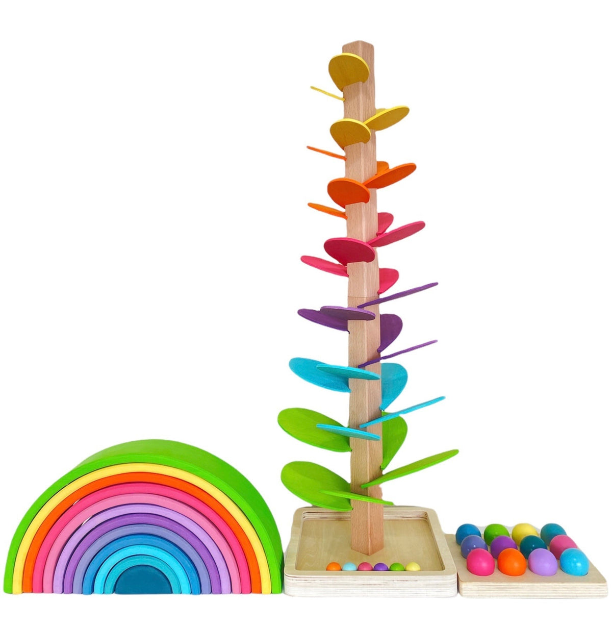 Large Pastel Wooden Marble Tree – Assembly Required or Preassembled by Green Elephant Home and Toys – alternate view 8