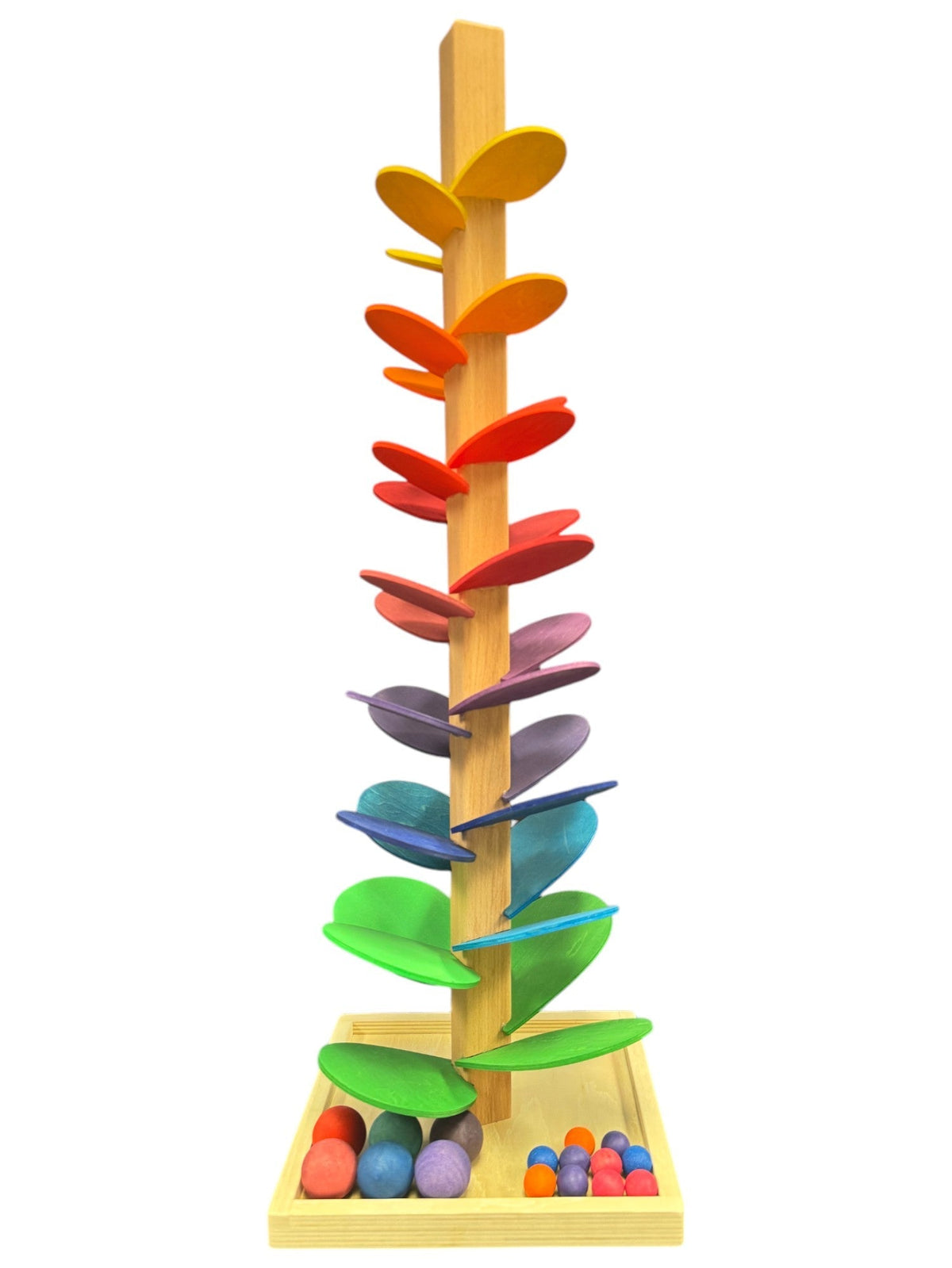 Large Rainbow Wooden Marble Tree – Assembly Required or Preassembled by Green Elephant Home and Toys – alternate view 7