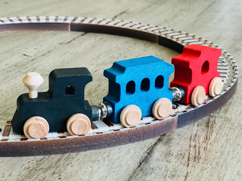 NameTrains Starter Train Set | Made in the USA Maple Landmark