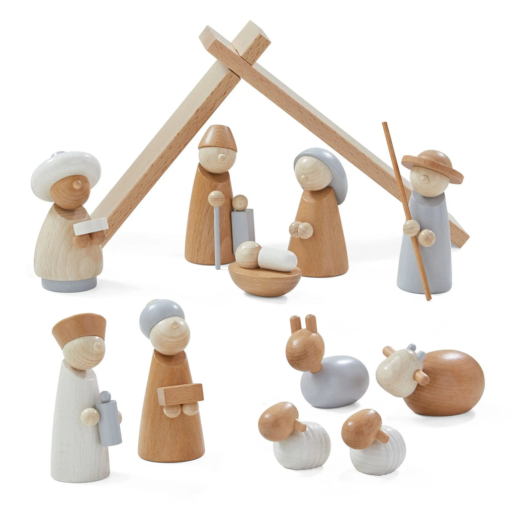  Natural Wood Nativity Set HABA USA Architectural Blocks