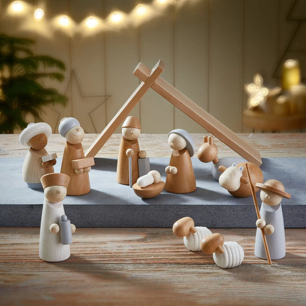  Natural Wood Nativity Set HABA USA Architectural Blocks
