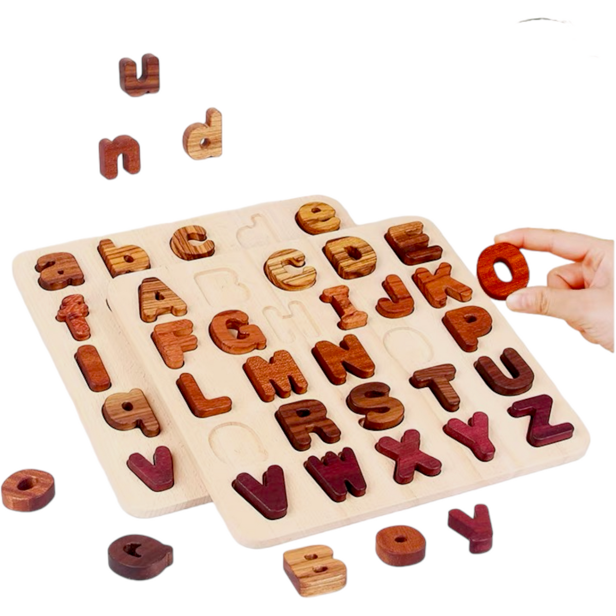 Natural Wood Alphabet & Number Puzzle – 3 Styles – view 7
