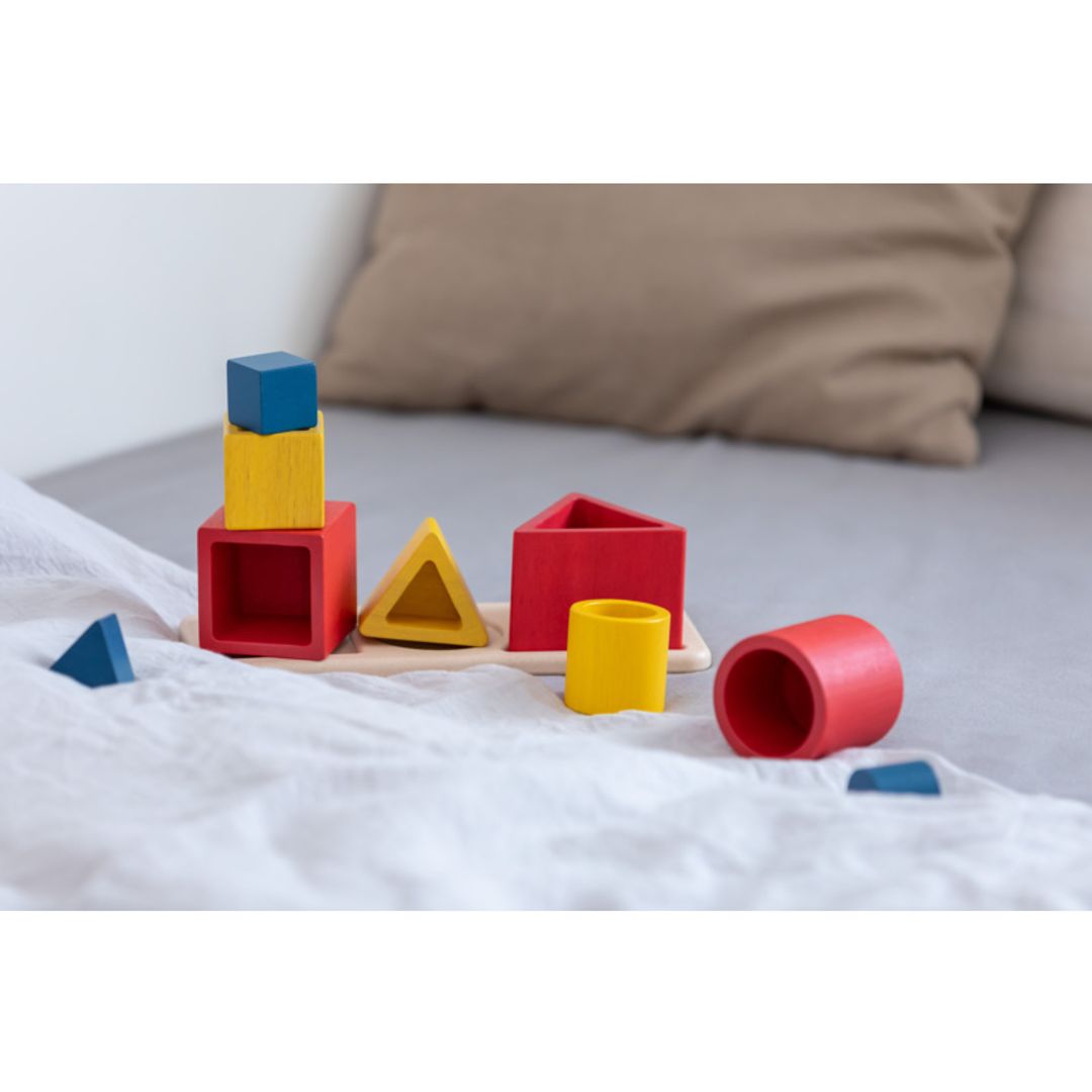 PlanToys Unit Plus Wooden Nesting Shape Puzzle