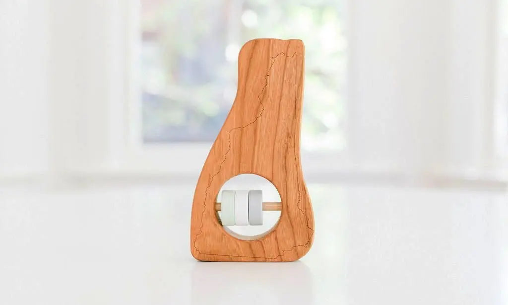 New Hampshire State Wooden Baby Rattle™ | Made in the USA | Rattles | The Baby Penguin