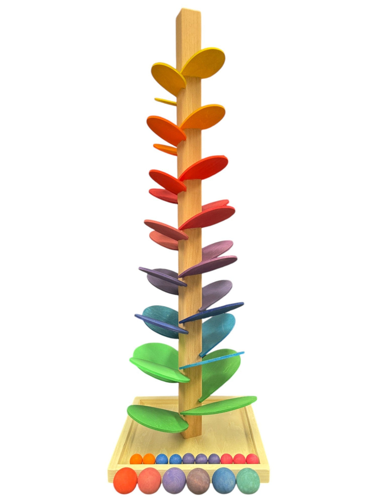 Preassembled Wooden Marble Tree – Rainbow, Pastel or Green by Green Elephant Home and Toys – alternate view 7