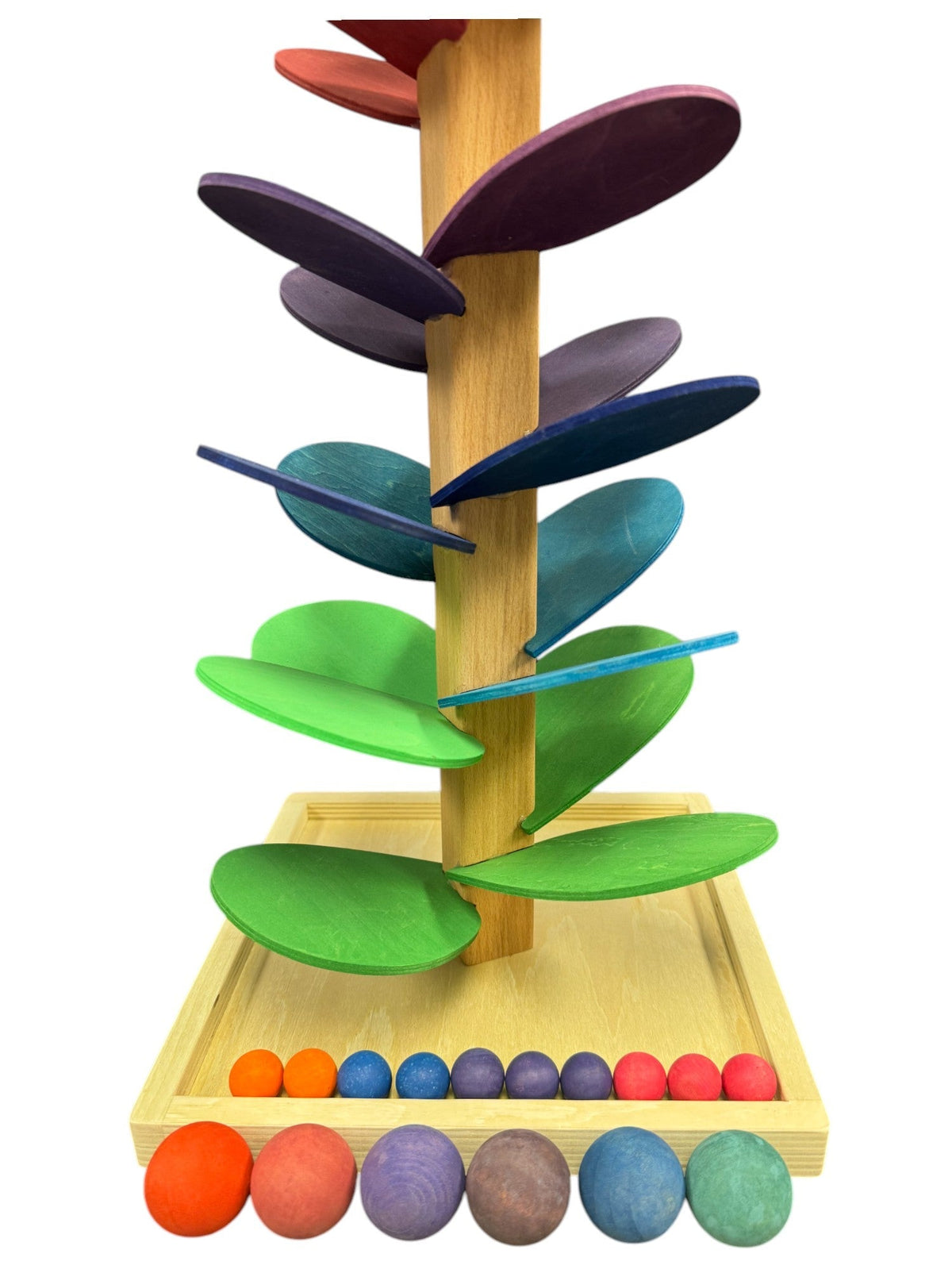 Preassembled Wooden Marble Tree – Rainbow, Pastel or Green by Green Elephant Home and Toys – alternate view 8