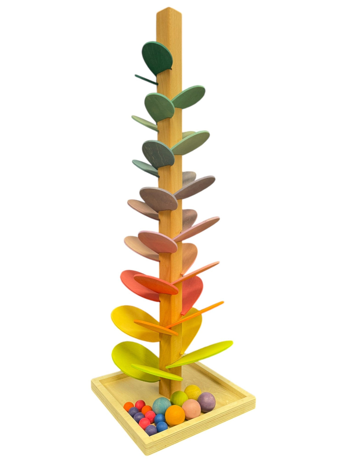 Preassembled Wooden Marble Tree – Rainbow, Pastel or Green by Green Elephant Home and Toys – alternate view 9