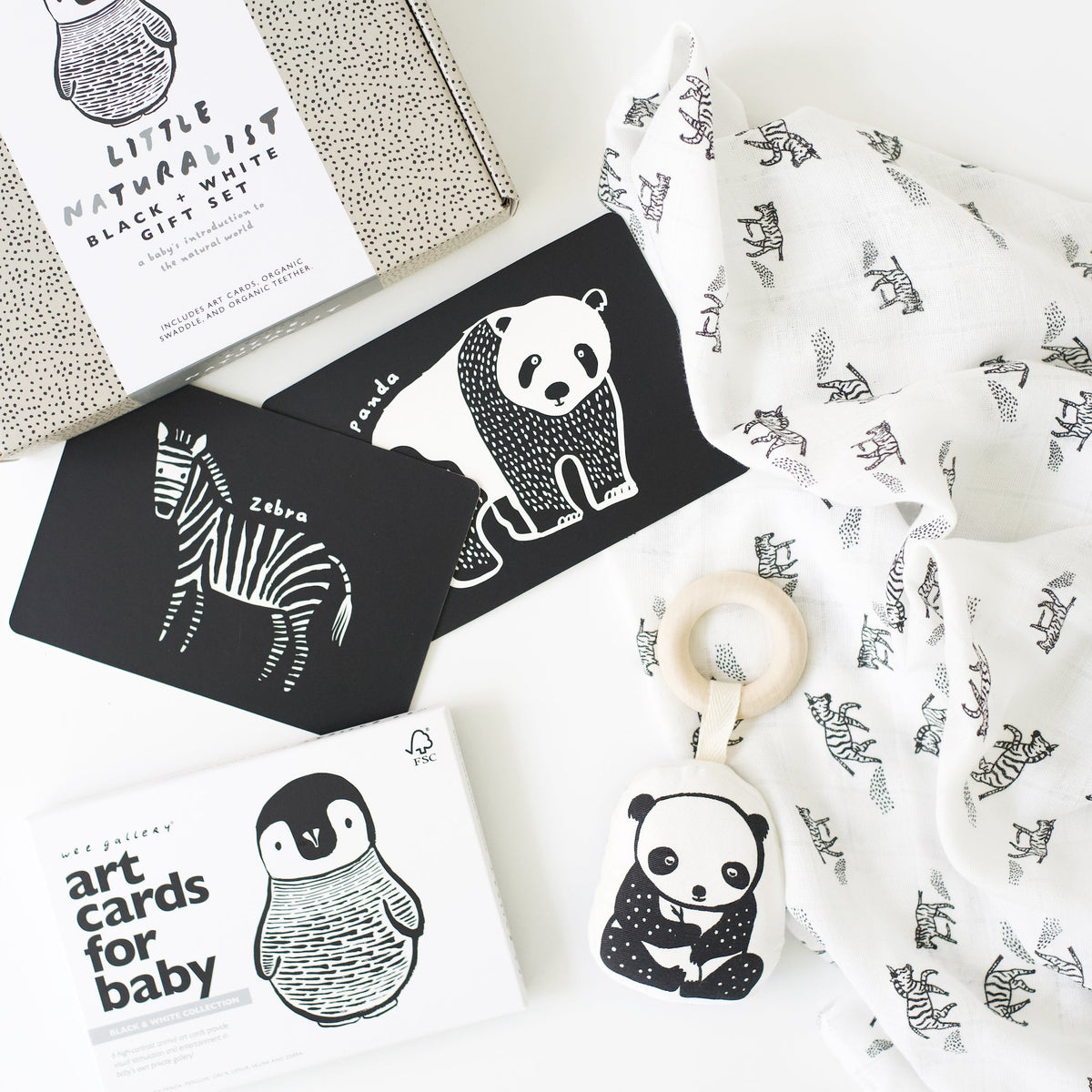 Newborn Baby Gift Set - Black + White - The Baby Penguin
