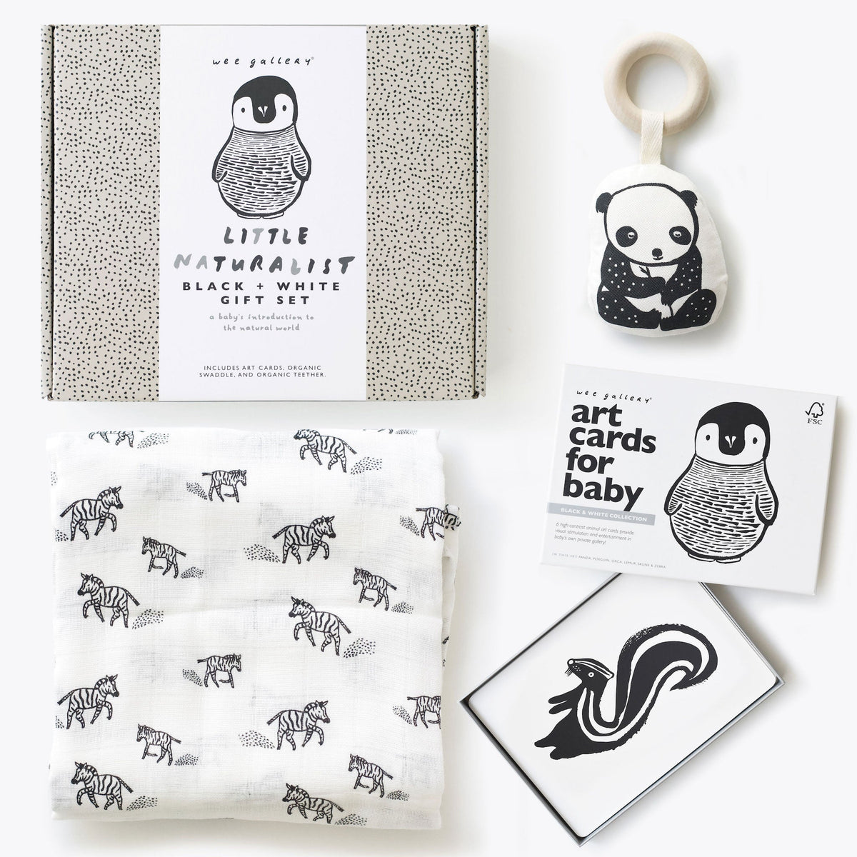 Newborn Baby Gift Set - Black + White - The Baby Penguin