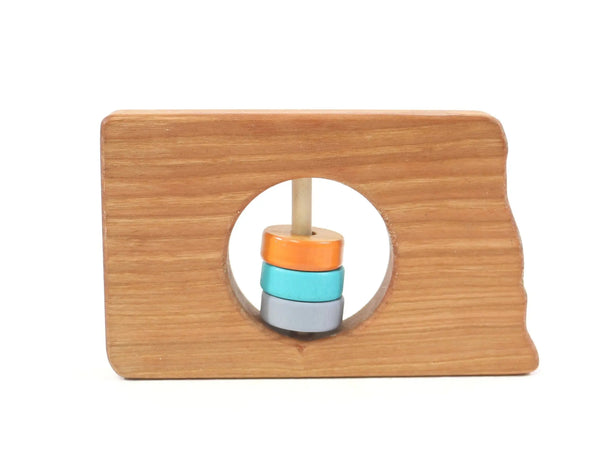 North Dakota State Wooden Baby Rattle™ | Made in the USA | Rattles | The Baby Penguin