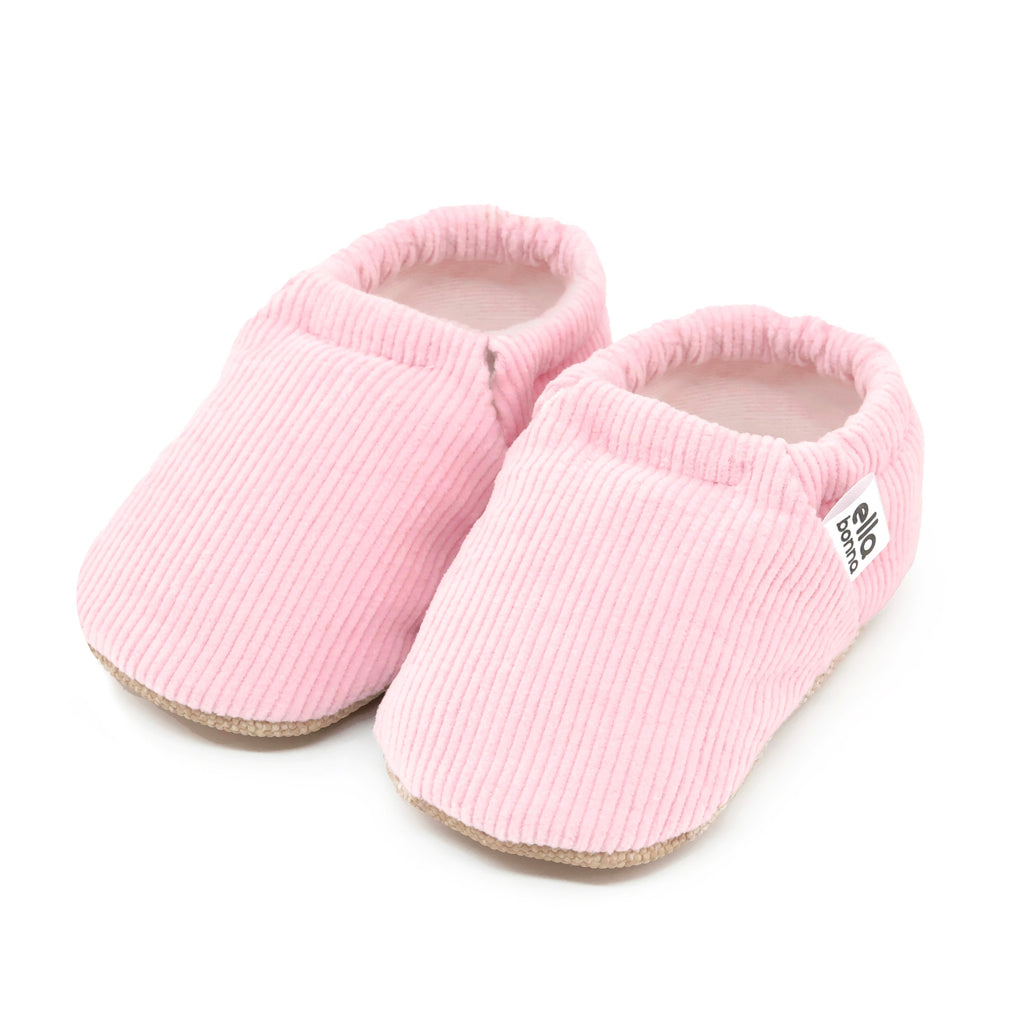 Organic Cotton Corduroy Home Nursery Moccasin Shoes , Pink - The Baby Penguin