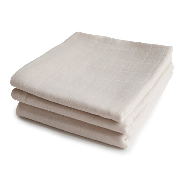 Organic Cotton Muslin Cloths 3-Pack - The Baby Penguin