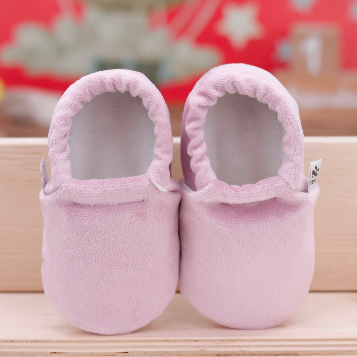 Organic Cotton Velvet Home Nursery Moccasin Shoes, Pink - The Baby Penguin