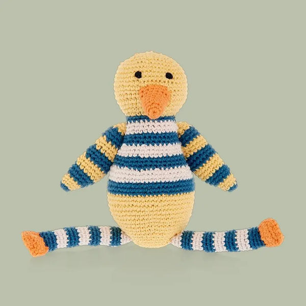 Organic Duck Rattle - Yellow and Blue |  | The Baby Penguin