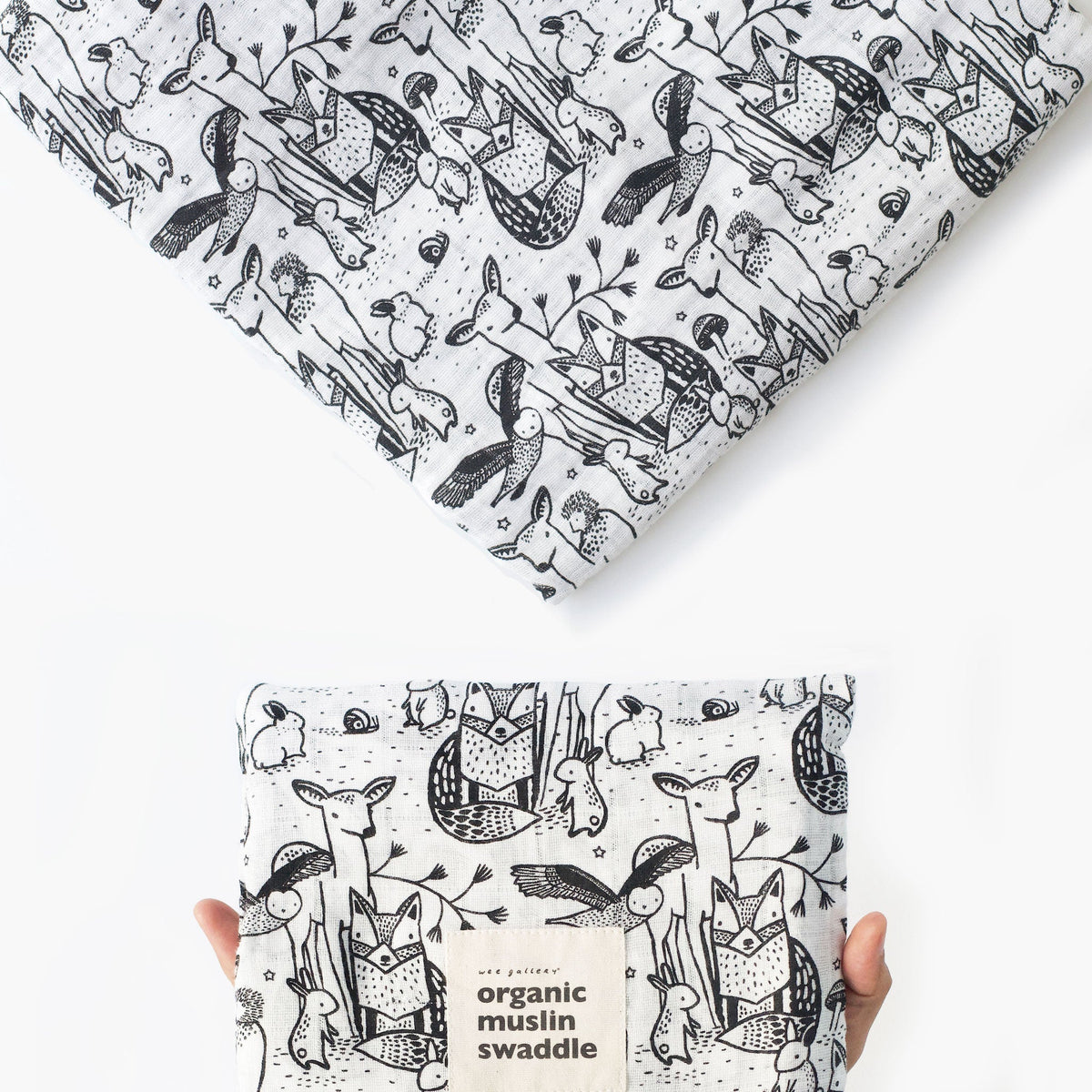 Organic Muslin Swaddle - Forest - The Baby Penguin