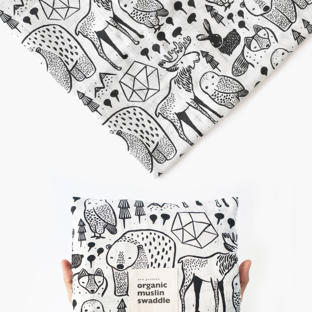 Organic Muslin Swaddle - Nordic - The Baby Penguin