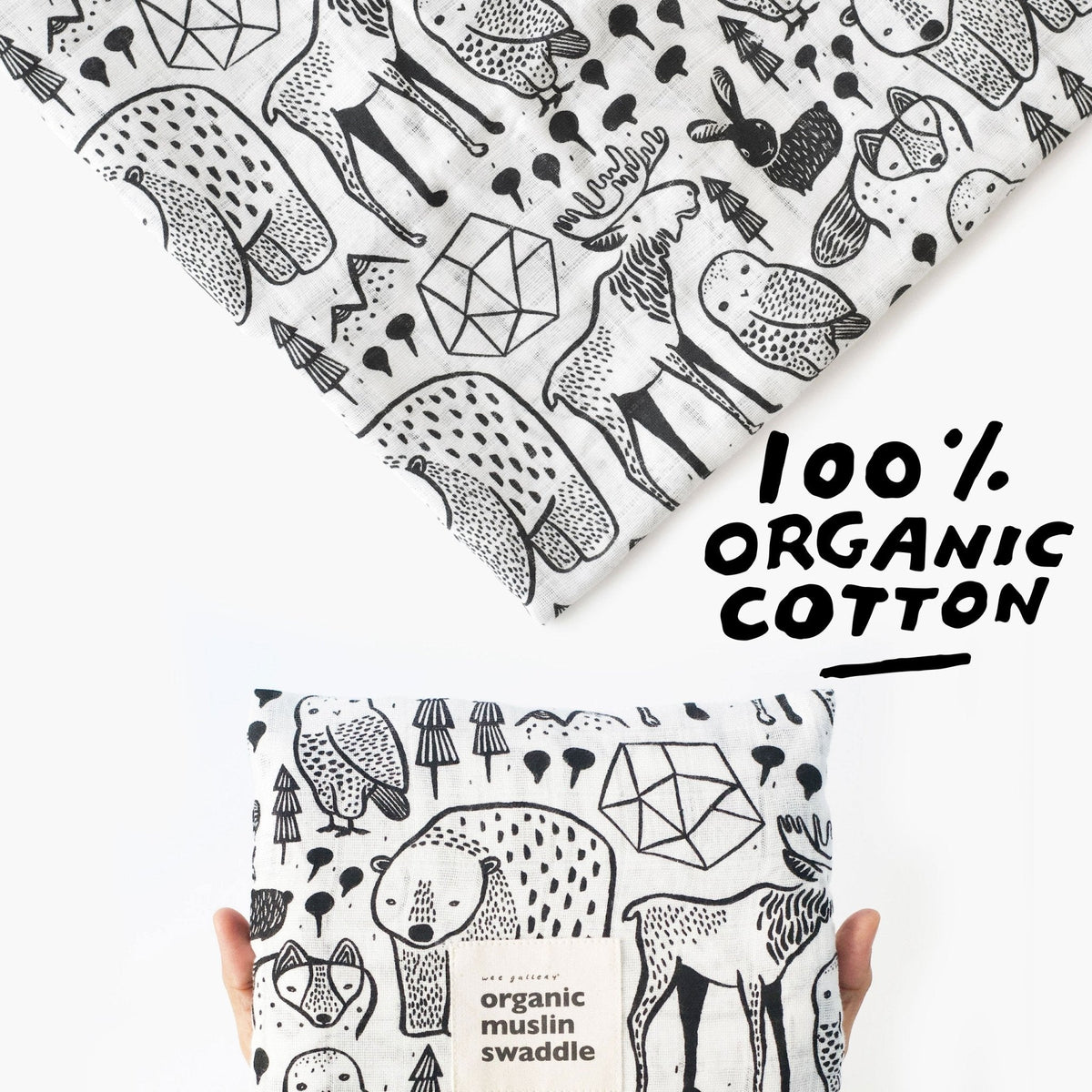 Organic Muslin Swaddle - Nordic - The Baby Penguin