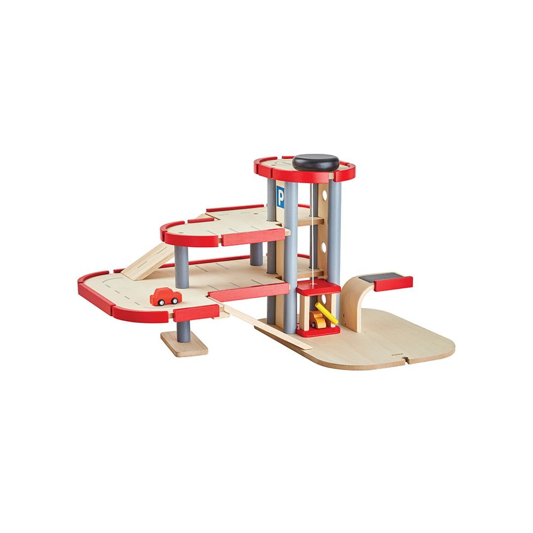 PlanToys Wooden Parking Garage with Elevator