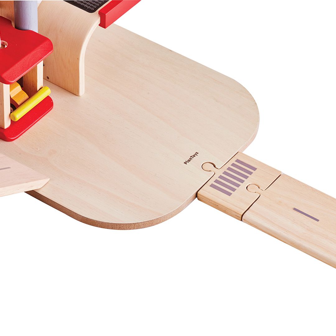 PlanToys Wooden Parking Garage with Elevator