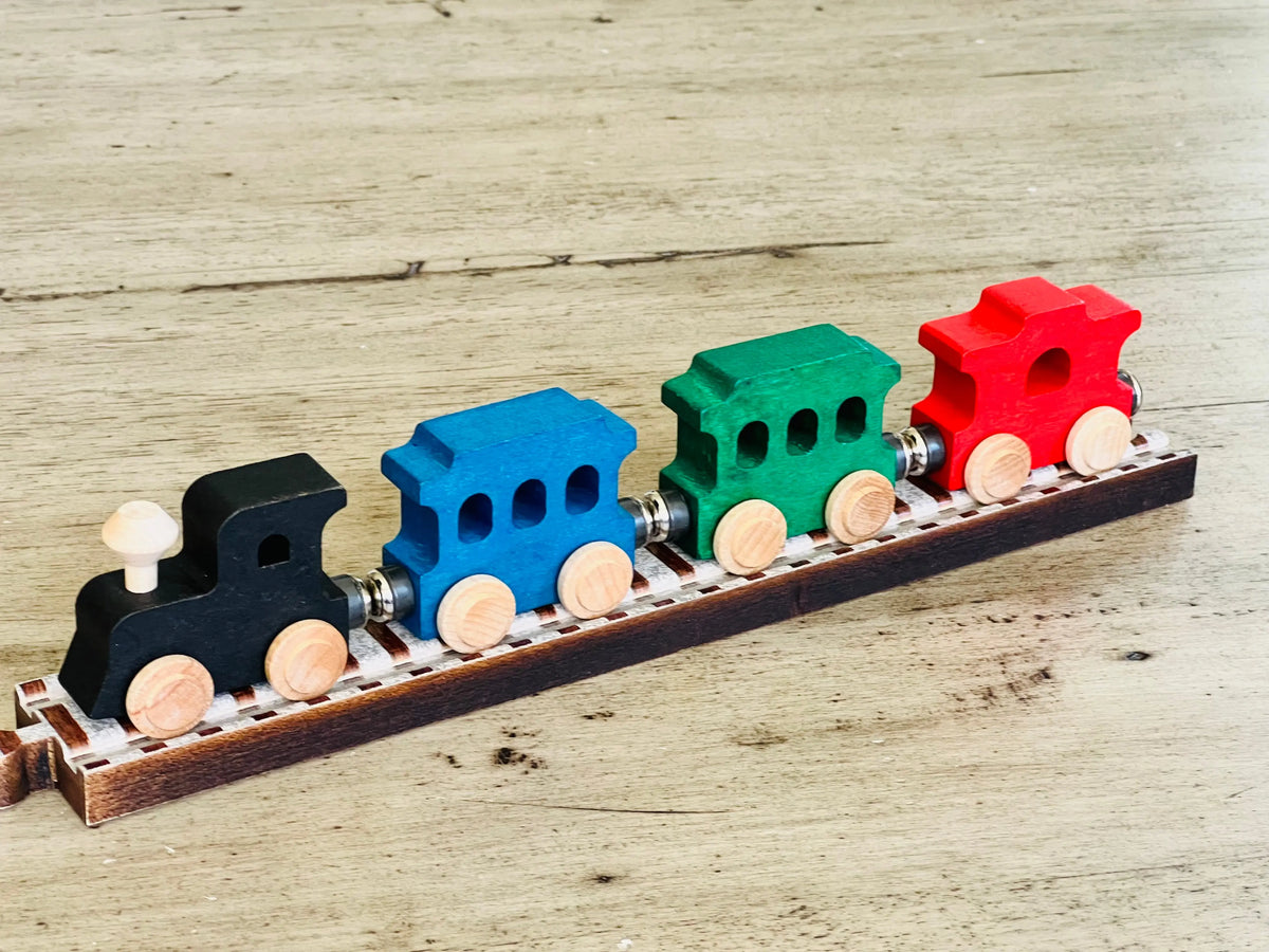 Passenger Train Car Set | Nametrains | Made in the USA Maple Landmark