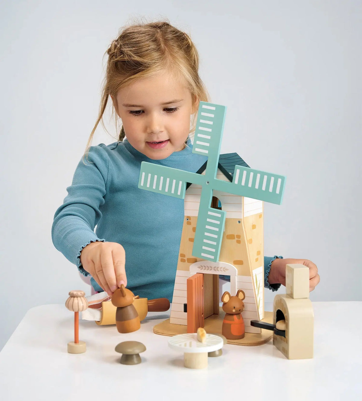 Tender Leaf Penny Windmill Wooden Mouse Play Set