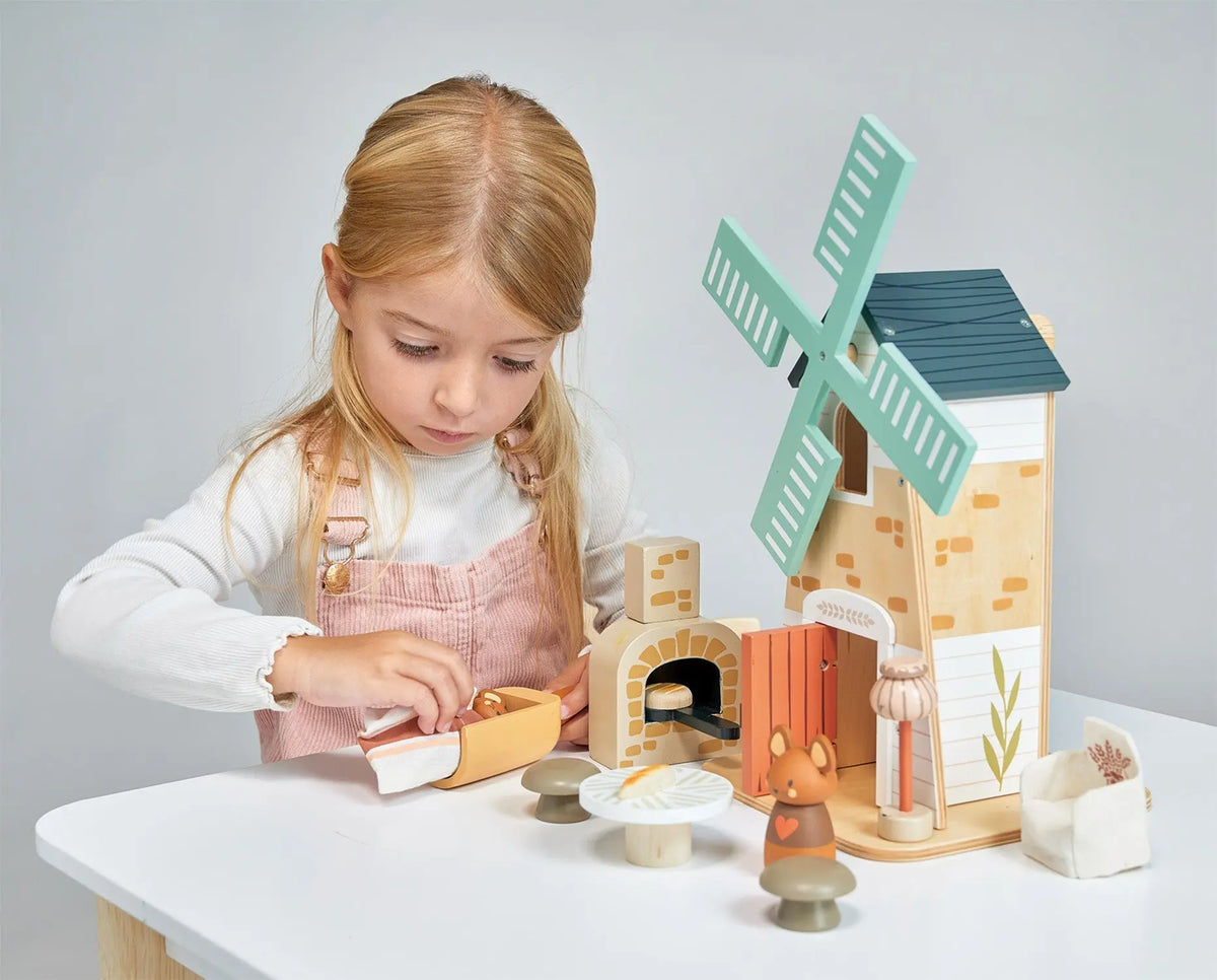 Tender Leaf Penny Windmill Wooden Mouse Play Set