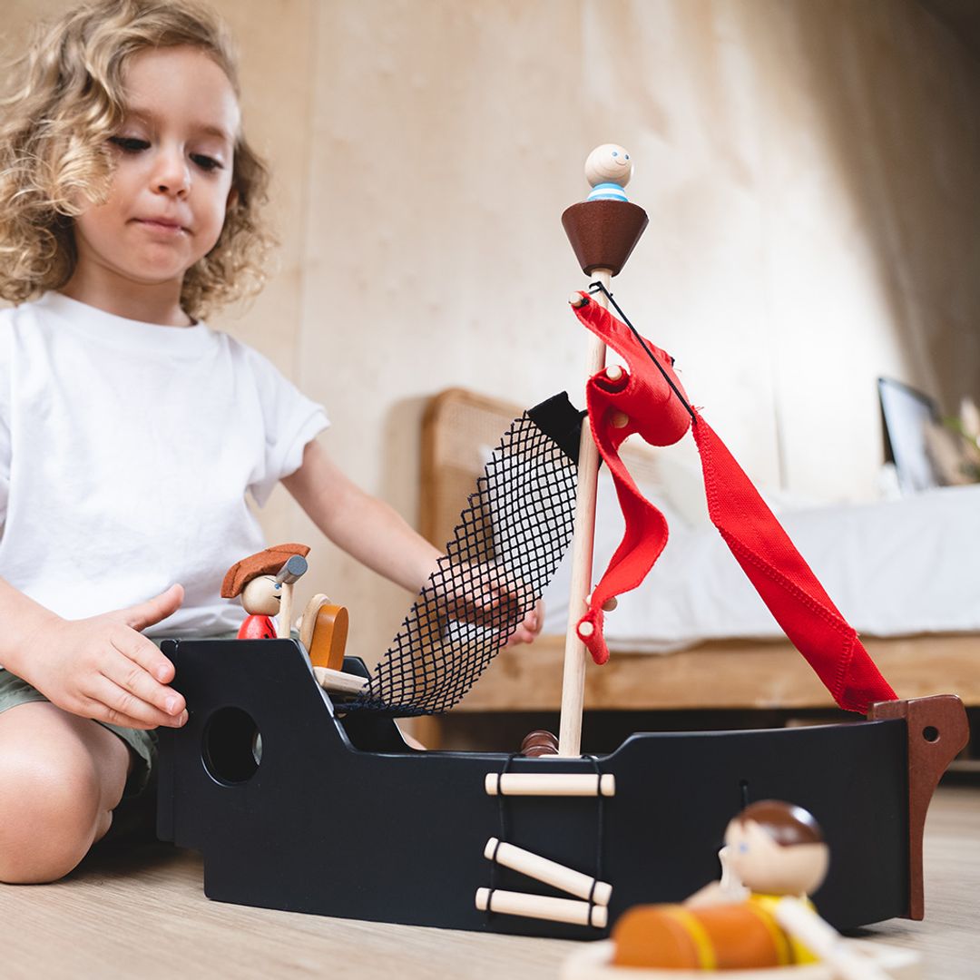PlanToys Wooden Pirate Ship Playset