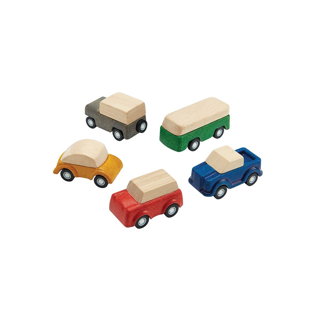 PlanToys PlanWorld Wooden Car Set, 5 Vehicles