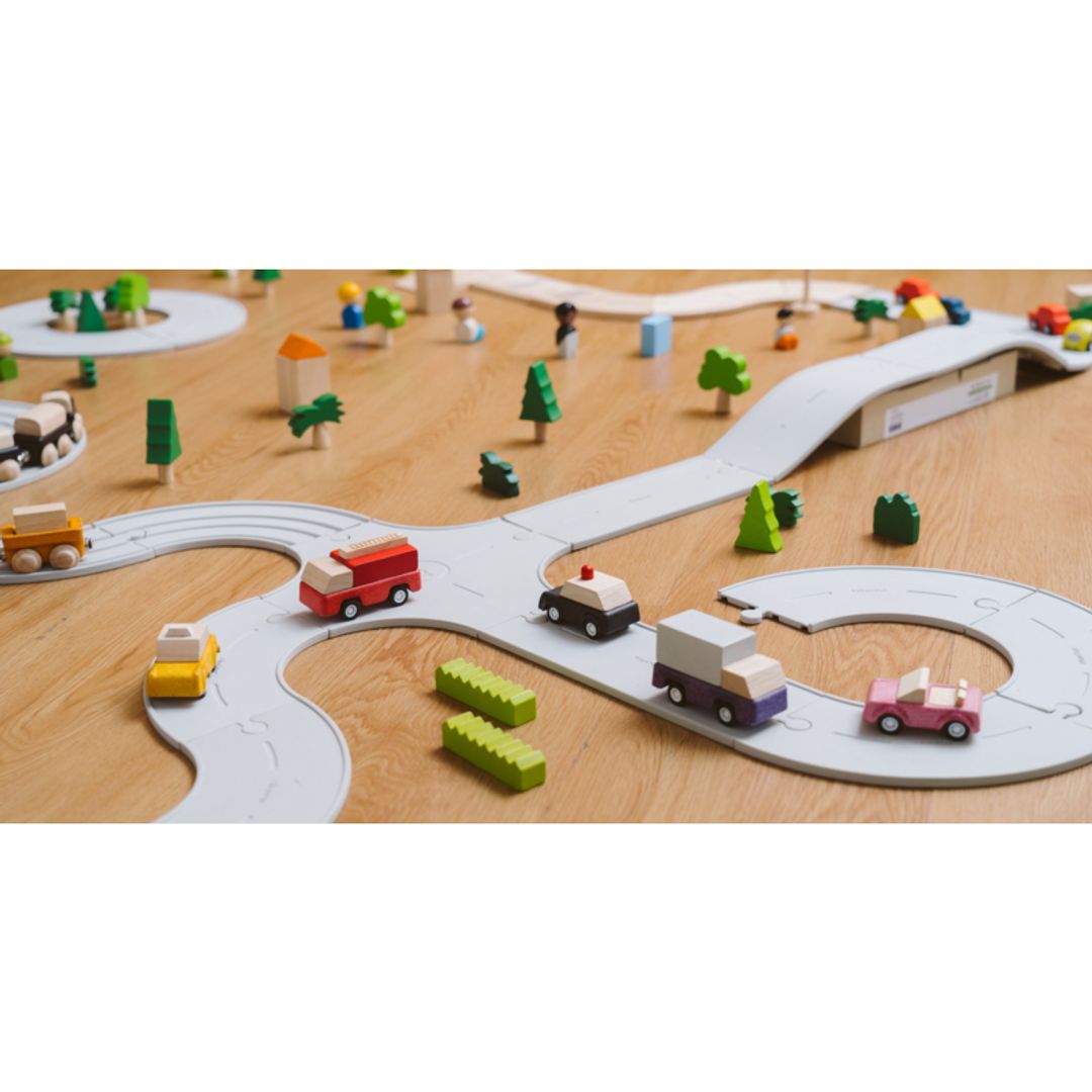 PlanToys PlanWorld Wooden Vehicle Set, 5 Vehicles