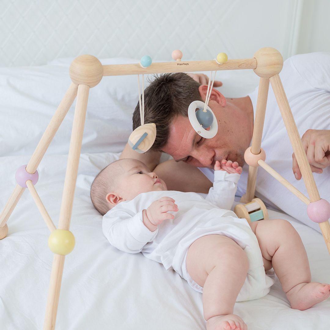 PlanToys Wooden Baby Play Gym – Pastel