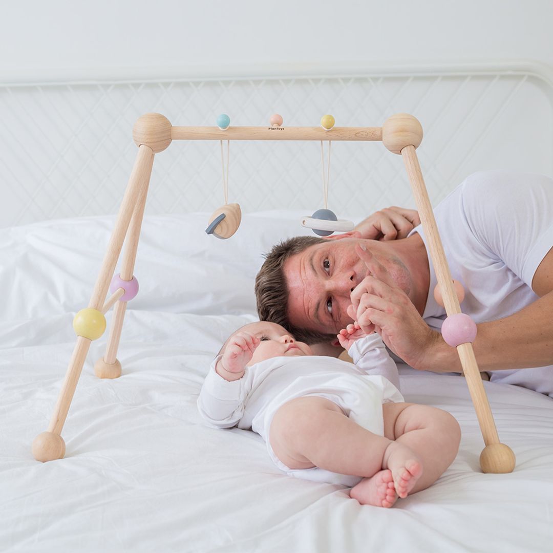 PlanToys Wooden Baby Play Gym – Pastel