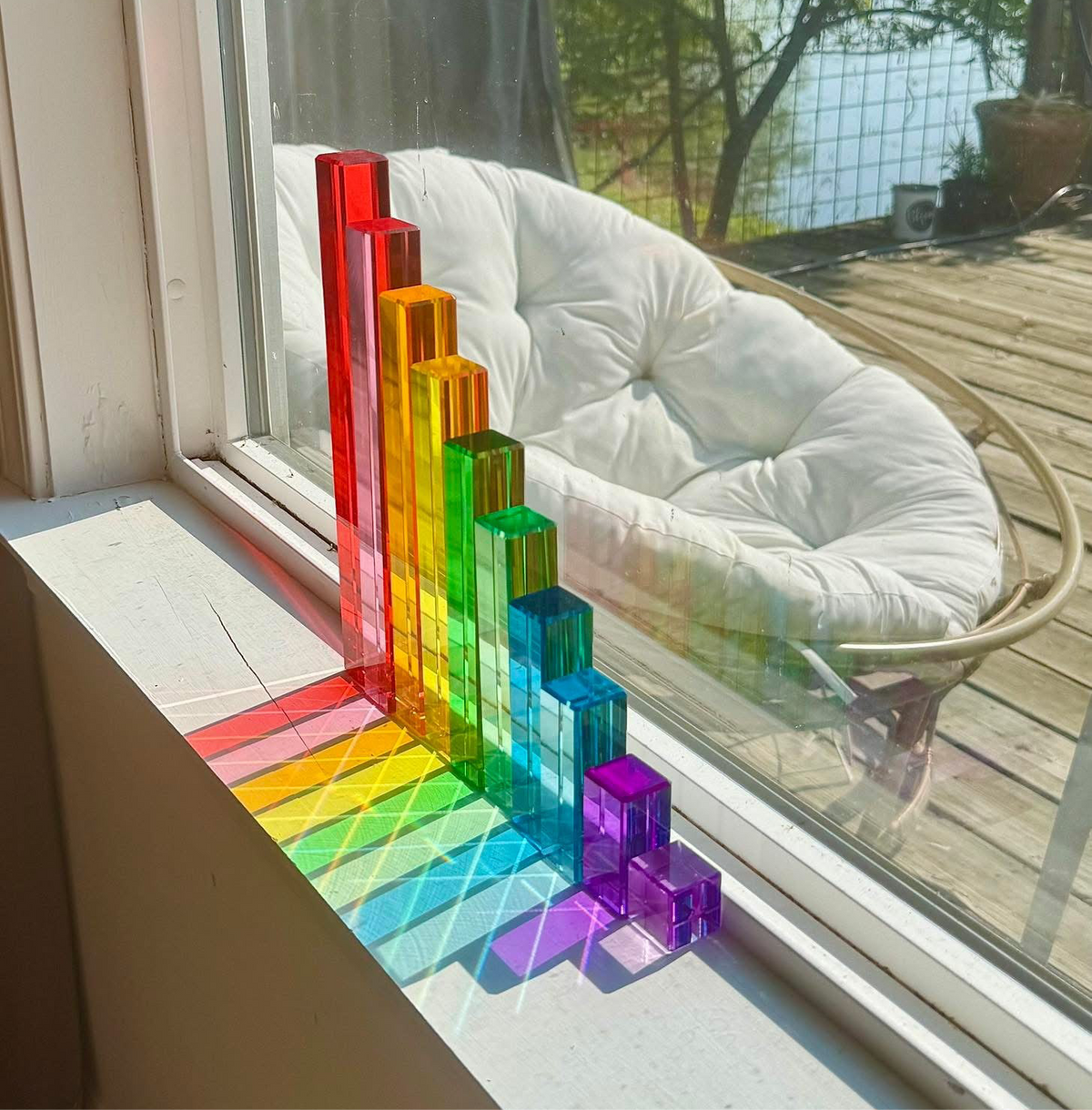 10-piece clear acrylic pyramid block set