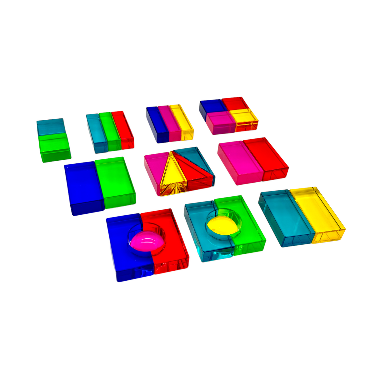 28-Piece Translucent Acrylic Building Block Set with Tray – view 4