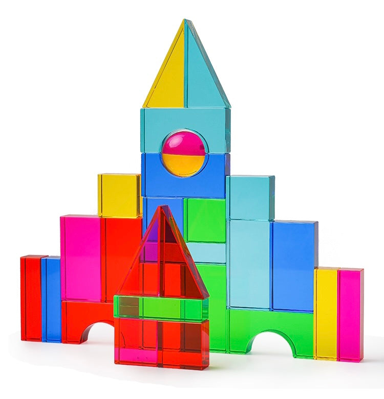 28-Piece Translucent Acrylic Building Block Set with Tray – view 6